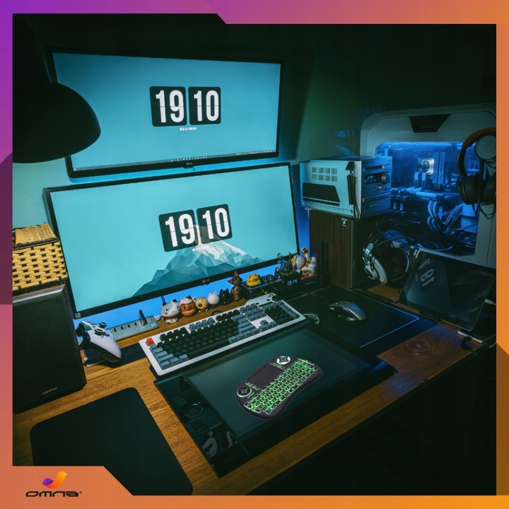 Klawiatura podświetlana bezprzewodowa z touchpadem mini do tabletu tel LED