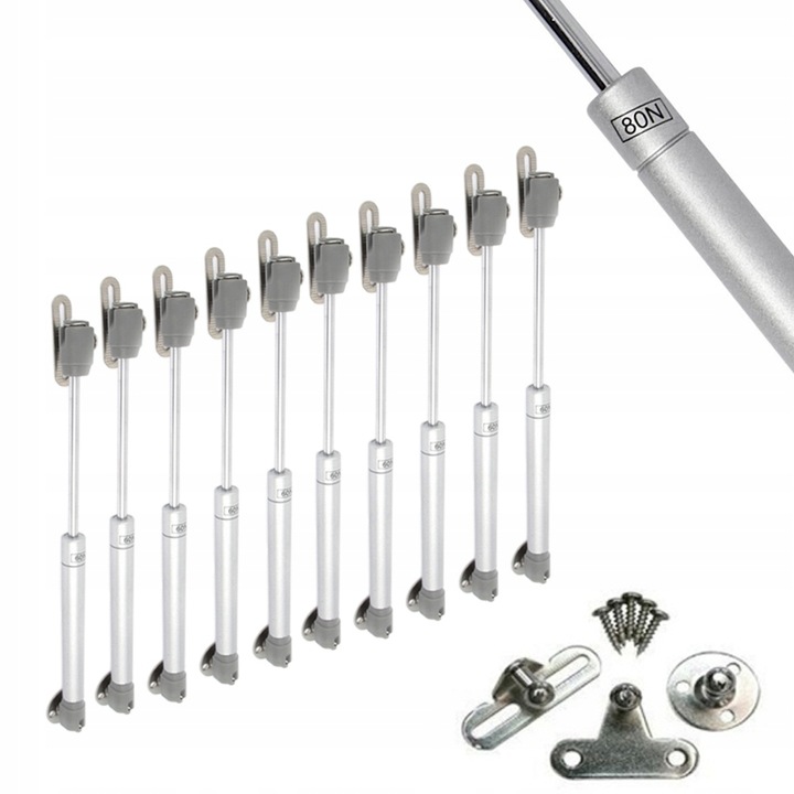 10X PODNOŚNIK GAZOWY SIŁOWNIK MEBLOWY 80N TELESKOP SZAFKI AMORTYZATOR