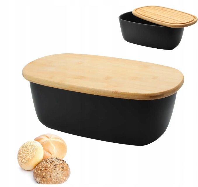 CHLEBAK NA CHLEB PIECZYWO POJEMNIK + DESKA BAMBUSOWA DO KROJENIA