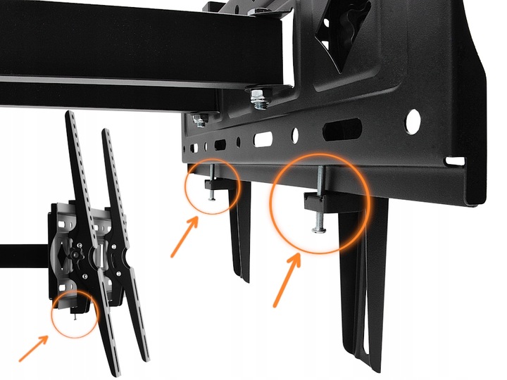 UCHWYT DO TELEWIZORA 26-70 CALI obrotowy EXTRA MOCNY wieszak TV stelaż hak