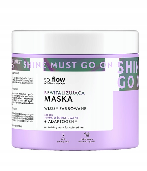 Rewitalizująca maska do włosów farbowanych z adaptogenami so!flow 400 ml