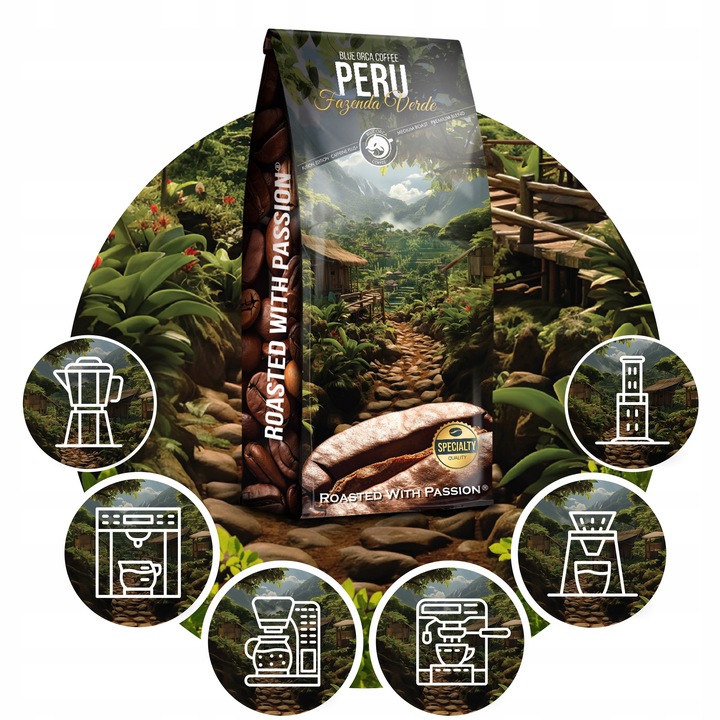 Kawa ziarnista 1kg PERU FAZENDA VERDE Fusion Edition Blue Orca +