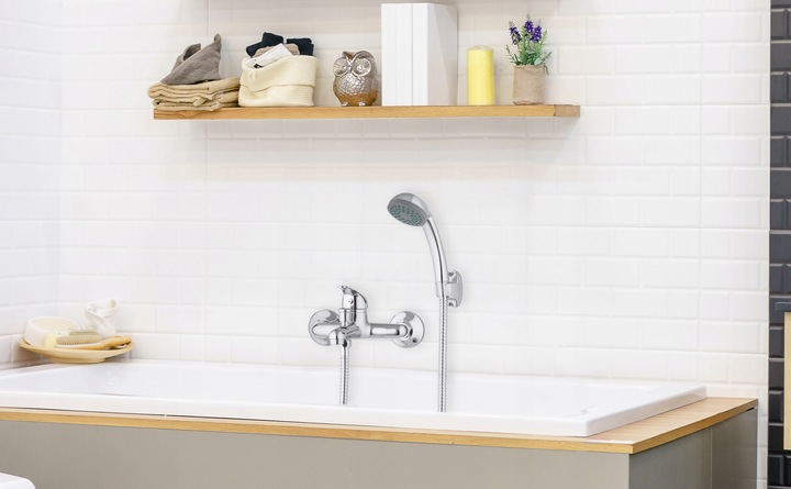 Bateria WANNOWA JEDNOUCHWYTOWA ścienna PRYSZNICOWA natryskowa DO ŁAZIENKI