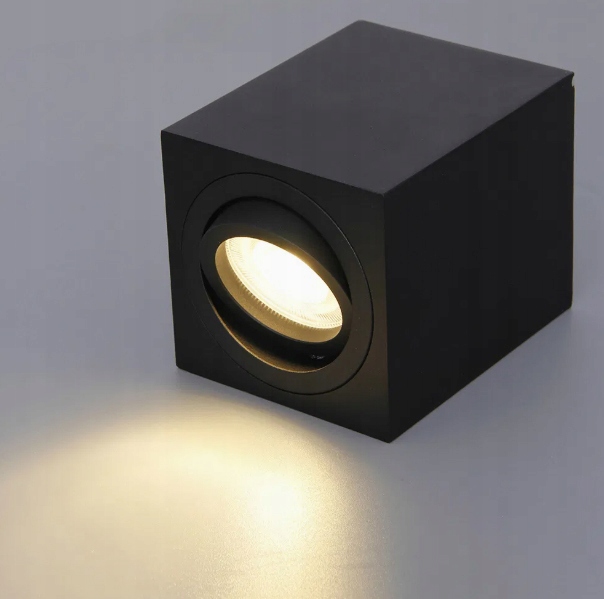 Oprawa Natynkowa Halogenowa Tuba GU10 LED ruchoma sufitowa spot czarna