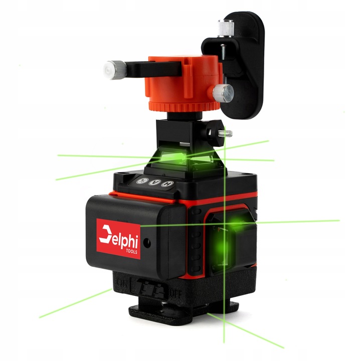 LASER KRZYŻOWY Poziomica Laserowa 16 Linii + STATYW 115 cm 4D Zielony