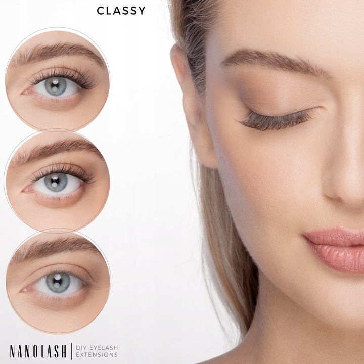 Rzęsy bondingowe zestaw CLASSY Nanolash - rzęsy do samodzielnej aplikacji