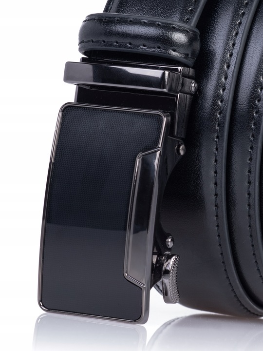 Pasek SKÓRZANY Męski Automat CZARNY spodni prezent