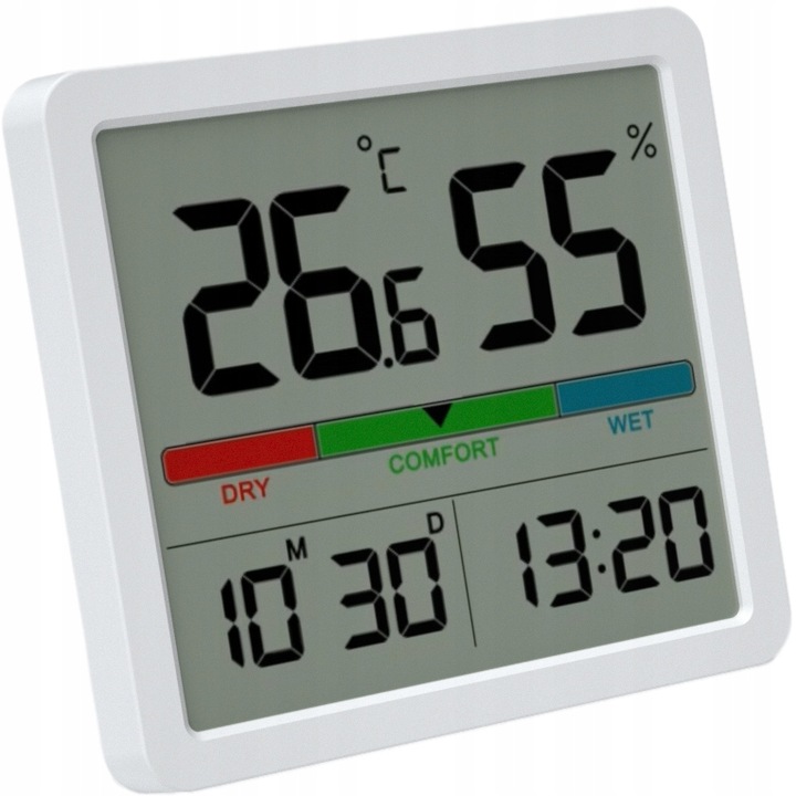 STACJA POGODOWA MANTA BEZPRZEWODOWA TERMOMETR HIGROMETR ZEGAR DATA