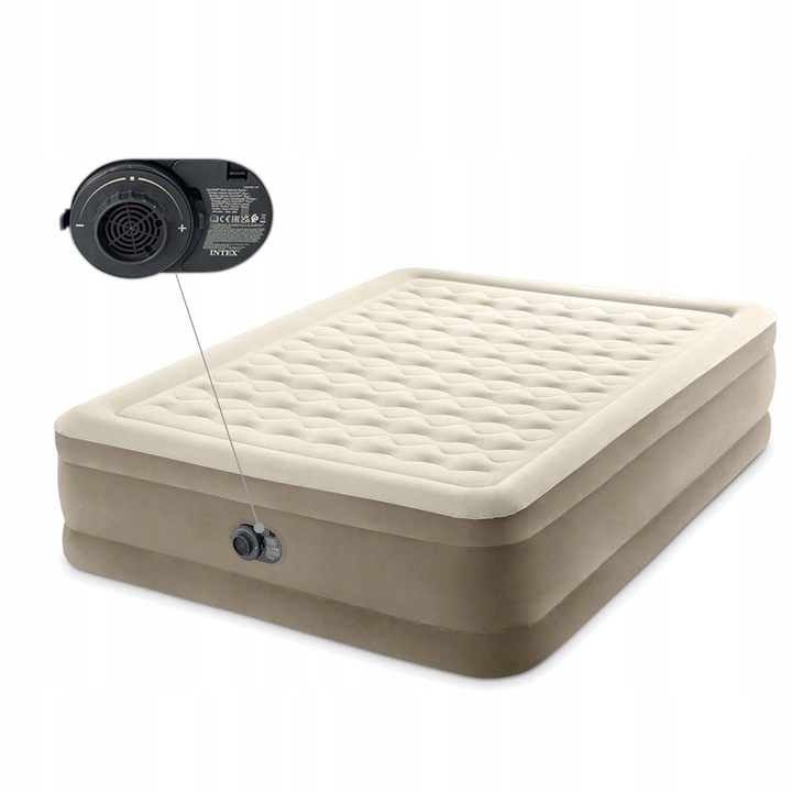 Łóżko Intex 64428 ND Dmuchany Materac 152x203x46cm Wbudowana Pompka