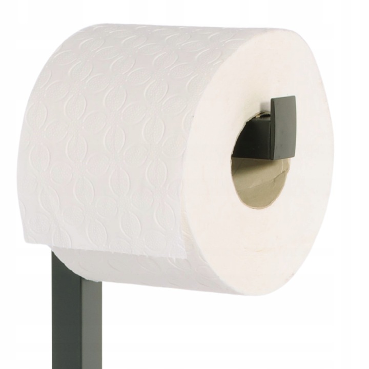 Stojak na papier toaletowy z uchwytem i szczotką WC czarny bambus YOKA HOME