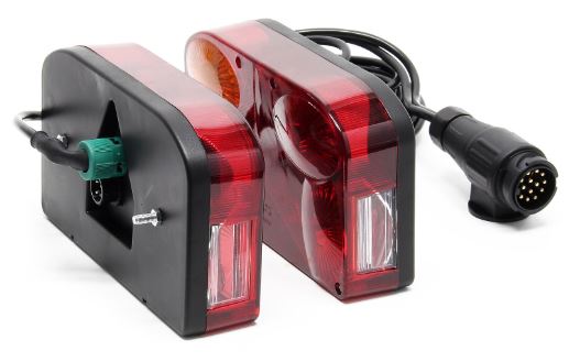 Lampy tylne do przyczepy lawety + wiązka instalacja 5m 13PIN