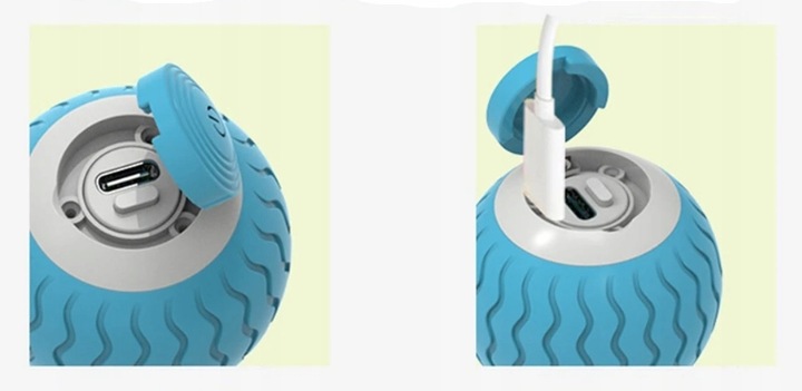 Inteligentna piłka dla kota ruchoma zabawka USB niebieska kula