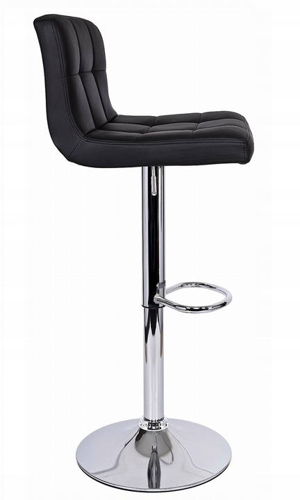 Hoker kuchenny obrotowy czarny z oparciem loft regulowany wysoki