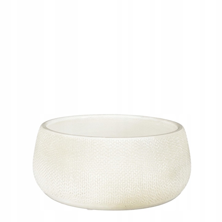 niska osłonka z ceramiki PORTO BOWL 27/13 biała niska doniczka ceramiczna