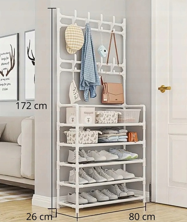 STOJAK NA BUTY WIESZAK NA UBRANIA WIESZAKI BIAŁY SZAFKA STOJĄCY