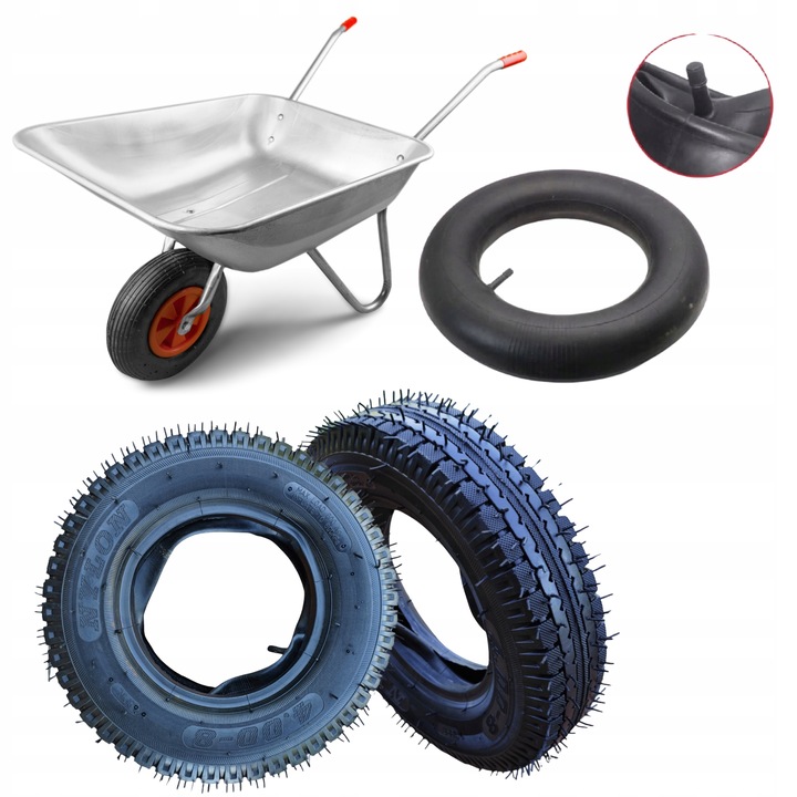 OPONA Z DĘTKĄ DO TACZKI WÓZKA MOCNA 4.80/4.00-8 8PR