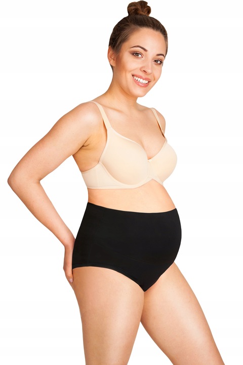 Majtki ciążowe profilowany wysoki panel TRÓJPAK