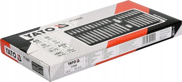 YATO YT-0400 Zestaw bitów klucze imbus torx spline hex 40 el kaseta