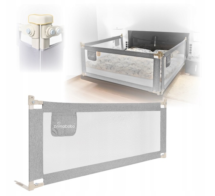 PRIMABOBO Barierka ochronna do łóżka CLASSIC 140cm dla dzieci WYSOKA