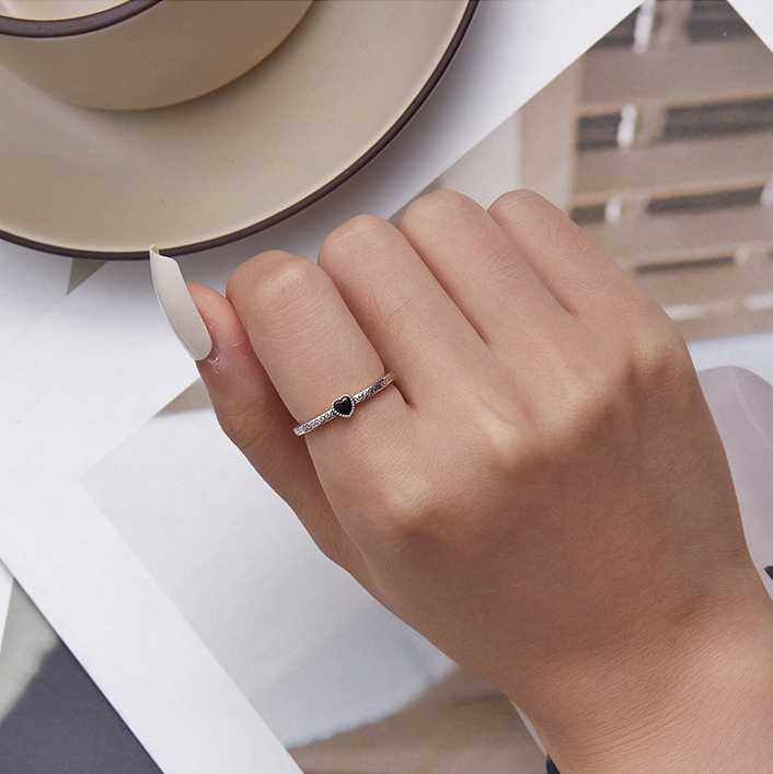 Pierścionek Srebrny 925 Z Serce Wzór Pierścionki Srebrne Regulowany Srebro