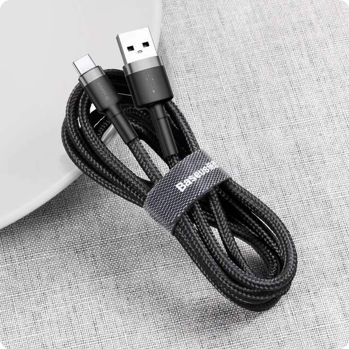 BASEUS MOCNY KABEL USB USB-C TYP-C PRZEWÓD OPLOT QUICK CHARGE 3.0 2A 200cm
