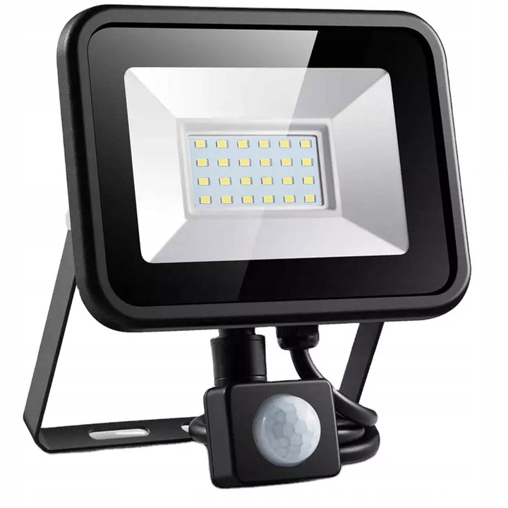 HALOGEN Naświetlacz LED z CZUJNIKIEM RUCHU SZKŁO HARTOWANE Lampa SLIM