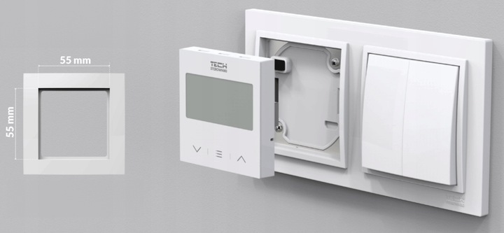 STEROWNIK REGULATOR TERMOSTAT POKOJOWY PODTYNKOWY BIAŁY F-12B TECH L-X TECH
