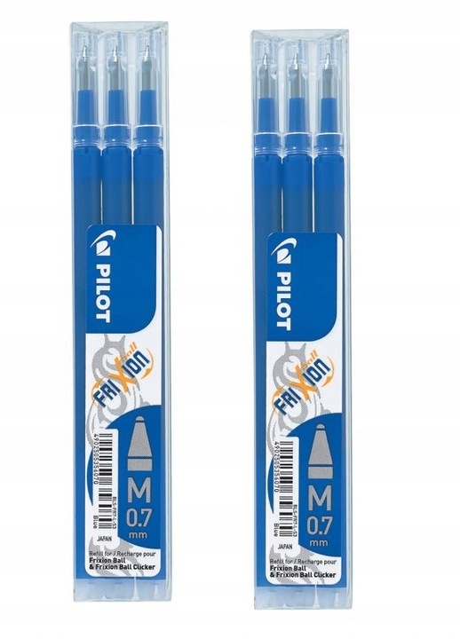 Pilot FRIXION Długopis Clicker 0,7 + 6 wkładów Ścieralnych niebieskie 0,7