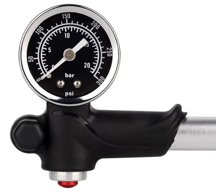 POMPKA RĘCZNA DO AMORTYZATORÓW 300PSI ALUMINIOWA + UCHWYT MANOMETR DAMPERÓW