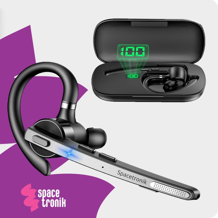 SŁUCHAWKA BLUETOOTH 5.2 QCC3020 BEZPRZEWODOWY ZESTAW SŁUCHAWKOWY 15H ROZMÓW