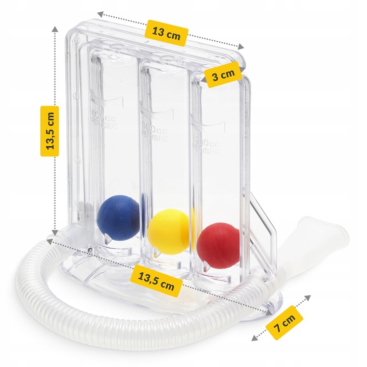 SPIROMETR KULKOWY DO ĆWICZEŃ WDECHU ODDECHOWY REHABILITACJA TRENING