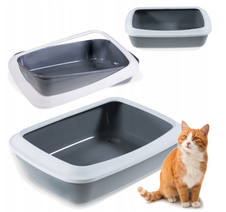 KUWETA DUŻA TOALETA DLA KOTA Z RAMKĄ OTWARTA SAVIC 50 x 37cm