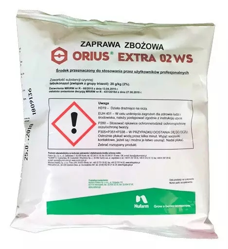 Orius Extra 02WS 1,5kg NUFARM zaprawa tebukonazol, zgorzel, śnieć,