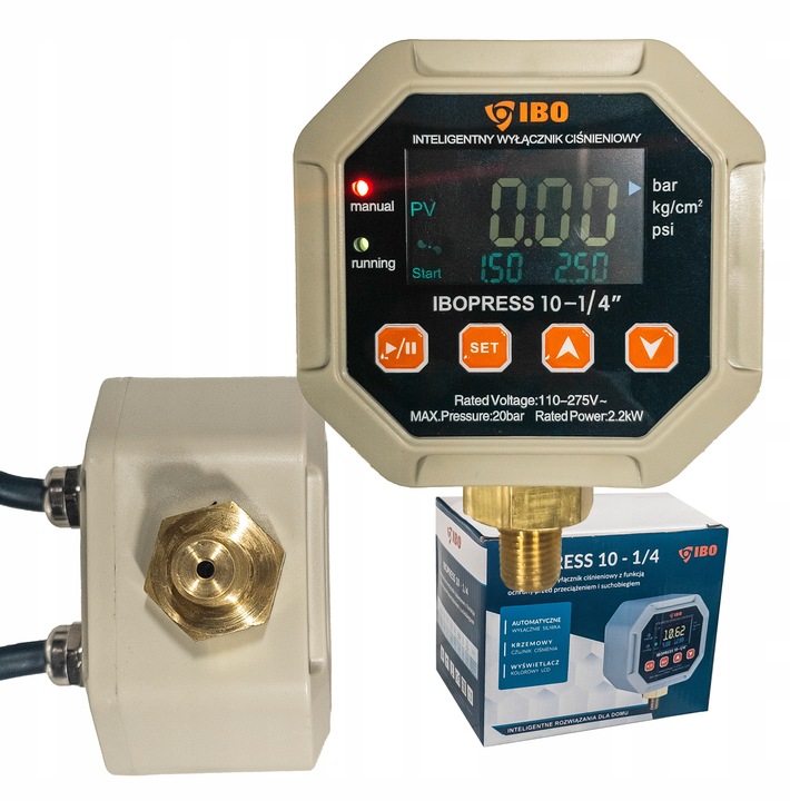 WYŁĄCZNIK CIŚNIENIOWY ELEKTRONICZNY IBOPRESS 10 1/4" DO POMPY