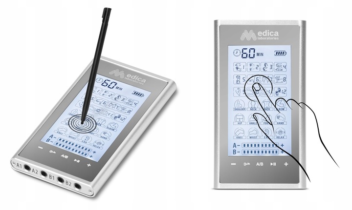 ELEKTROSTYMULATOR MIĘŚNI MASAŻER TENS EMS + ELEKTRODY 16 szt. ZESTAW XXL