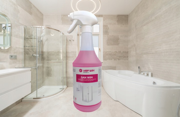 Środek Pianka do Sanitariatów Łazienek KABIN PRYSZNICÓW 1L HAP WIN GRATISY