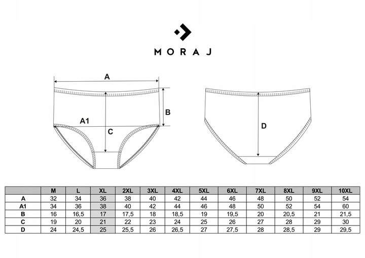 MAJTKI DAMSKIE BAWEŁNIANE MORAJ PLUS SIZE KLASYCZNE 4-PAK. ROZM. 4XL