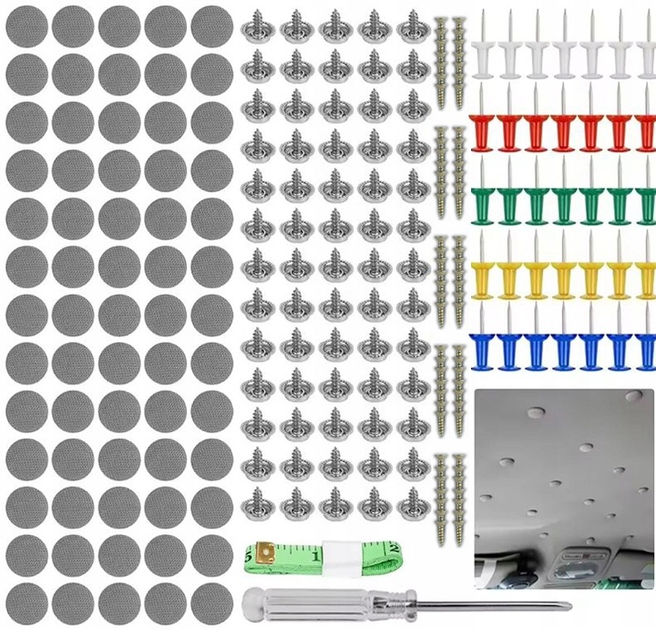 ZESTAW NAPRAWCZY DO PODSUFITKI SAMOCHODOWEJ DO NAPRAWY REGENERACJI 70 el.