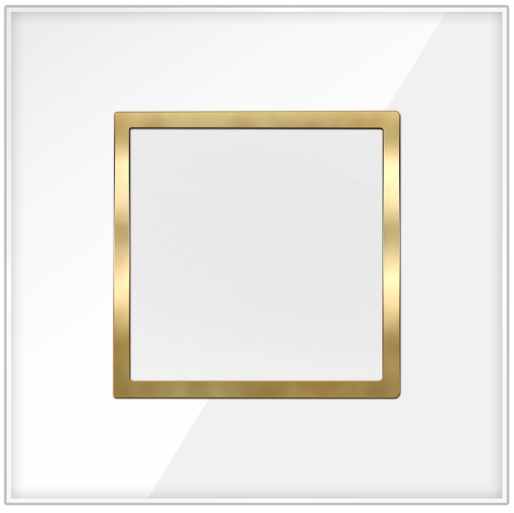 WŁĄCZNIK POJEDYNCZY ŚWIATŁA BIAŁY ZŁOTY SZKLANY WYŁĄCZNIK W RAMCE