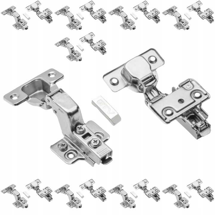 Zawias Meblowy GTV SOLID PLUS wpuszczany, cichy domyk + prowadnik -10