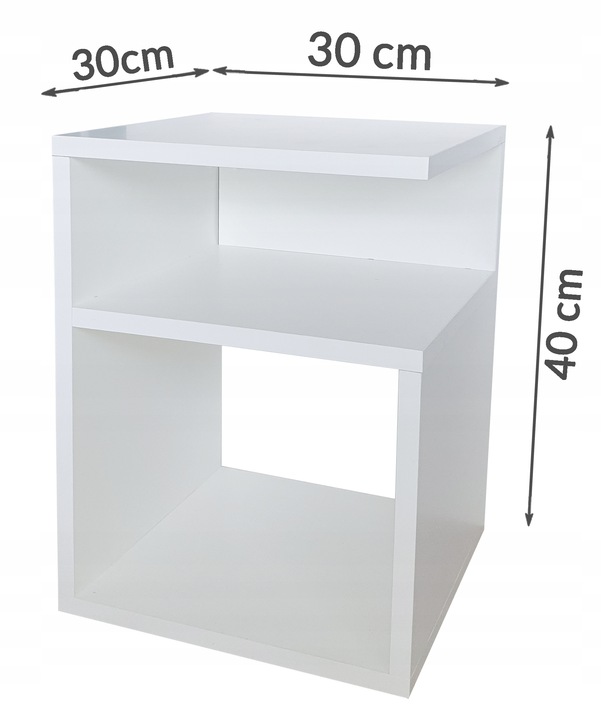 Szafka nocna szóstka, stolik bez szuflad, biały, sypialnia