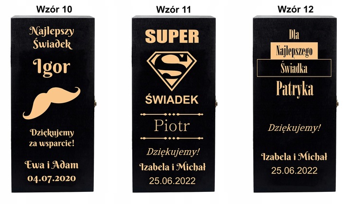 PODZIĘKOWANIE DLA ŚWIADKA SKRZYNKA NA WHISKEY