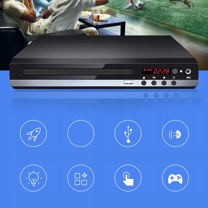 MINI ODTWARZACZ DVD, WBUDOWANY GŁOŚNIK, ODTWARZACZ HDMI DVD DO TELEWIZORÓW