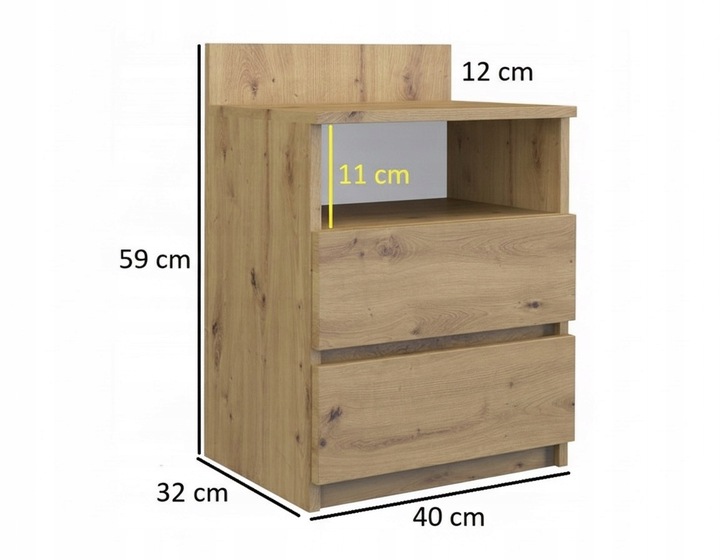 SZAFKA NOCNA STOLIK SYPIALNIA M1 DĄB ARTISAN