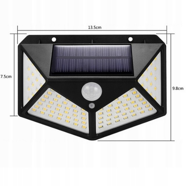 Lampa Solarna z Czujnikiem RUCHU ZMIERZCHU LAMPY 100 LED SOLARNE