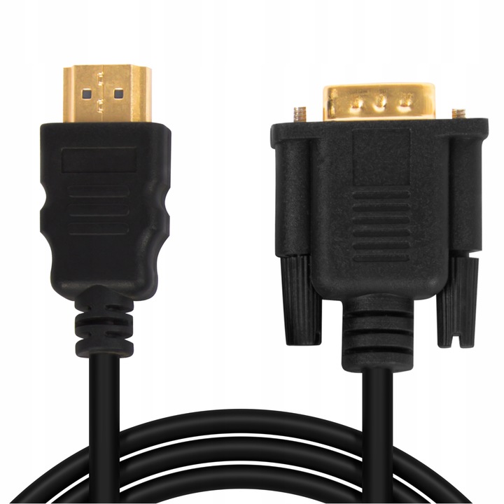 KABEL PRZEWÓD PRZEJŚCIÓWKA KONWERTER ADAPTER HDMI - VGA POZŁACANY 3D 2m