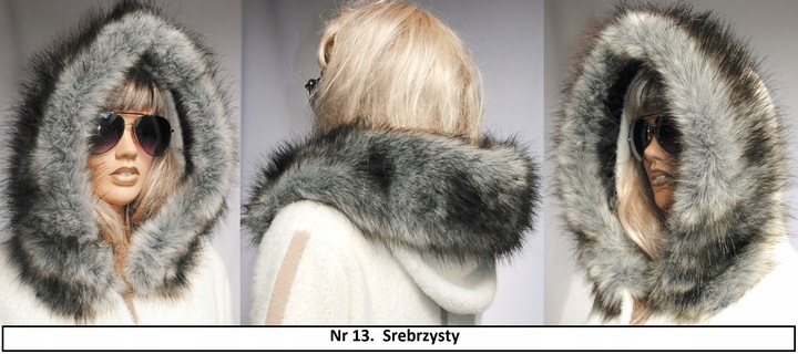 Futrzane OBSZYCIE do KAPTURA KOŁNIERZ SZALIK