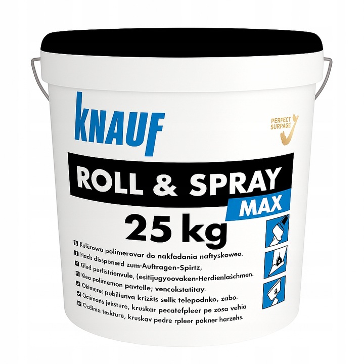 KNAUF GOTOWA GŁADŹ POLIMEROWA MASA SZPACHLOWA ROLL&SPRAY MAX 25KG