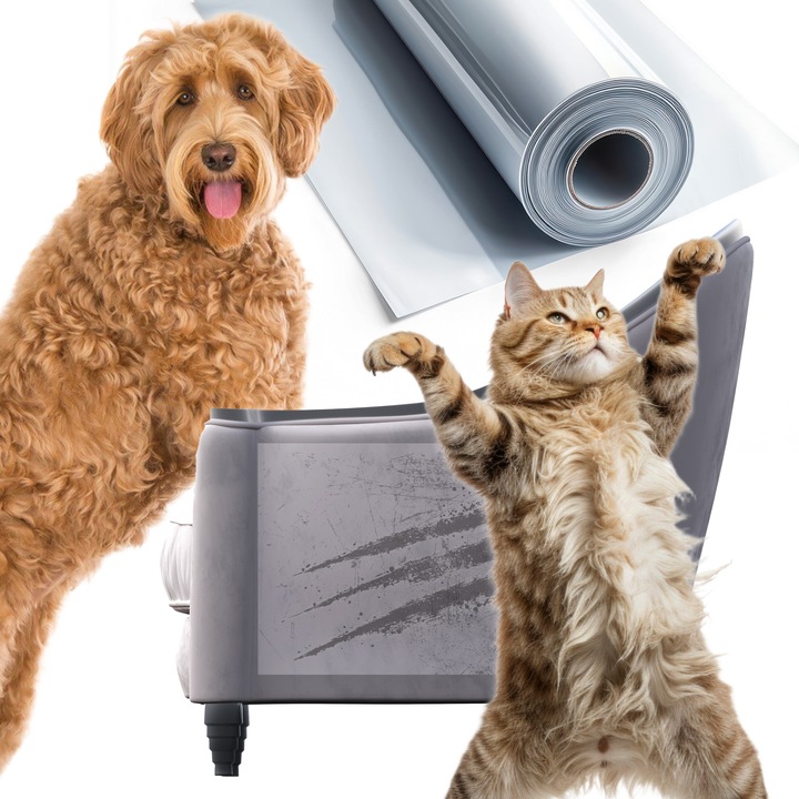 FOLIA OCHRONNA Drzwi Meble PRZECIW DRAPANIU Samoprzylepna BEZBARWNA 100x50