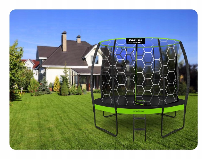 TRAMPOLINA OGRODOWA DLA DZIECI 252cm 8ft PREMIUM